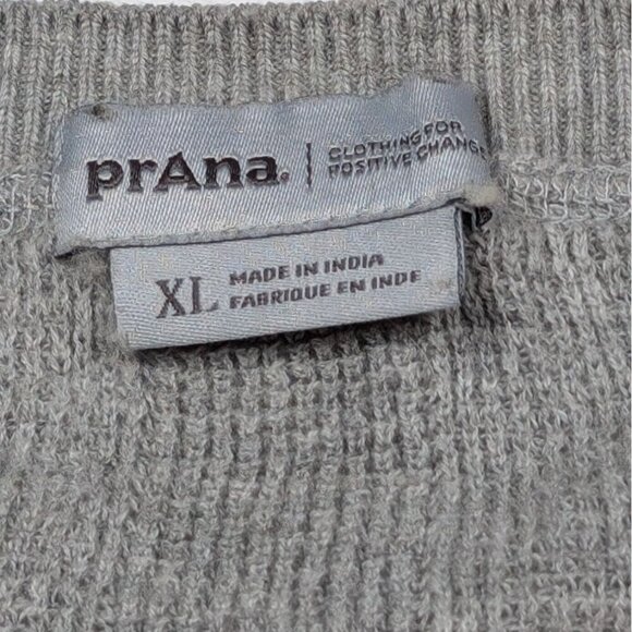 PrAna Sweater Gray V-Neck Relaxed Comfy Neutral XL - Picture 3 of 6